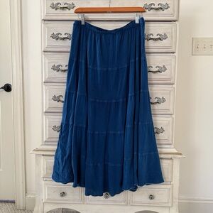 VICI Deep Navy Blue Tiered Maxi Skirt